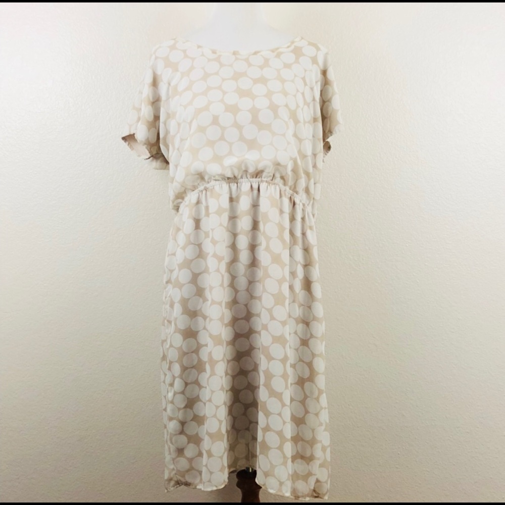 DownEast Basics Light Tan Pattern Dress Size XL